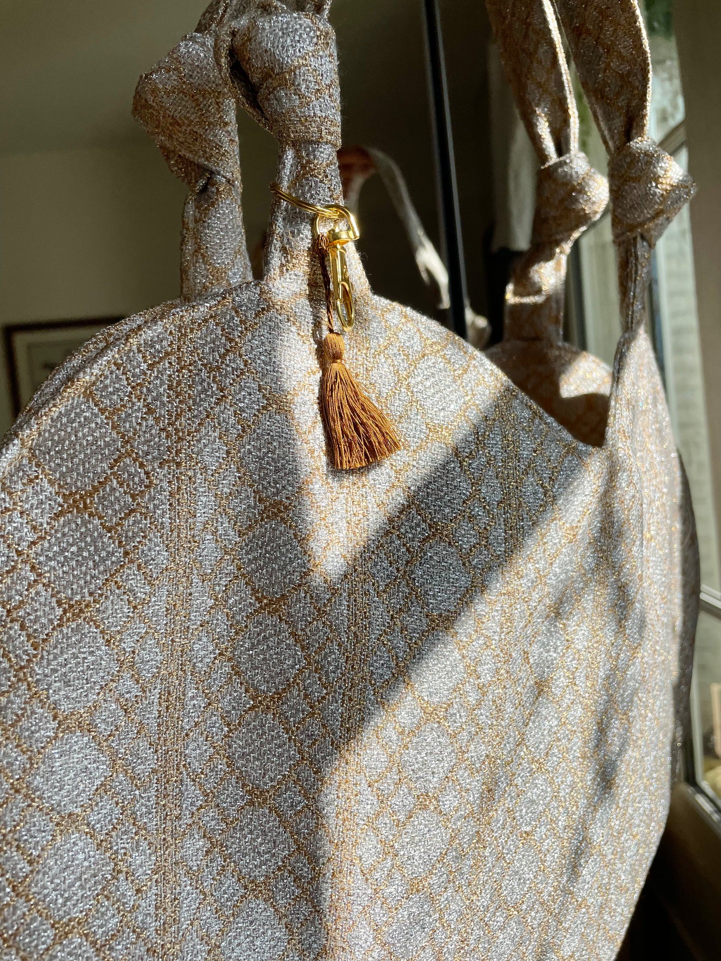 💖 Le grand COEUR (avec noeud) en tweed- upcycling Haute couture