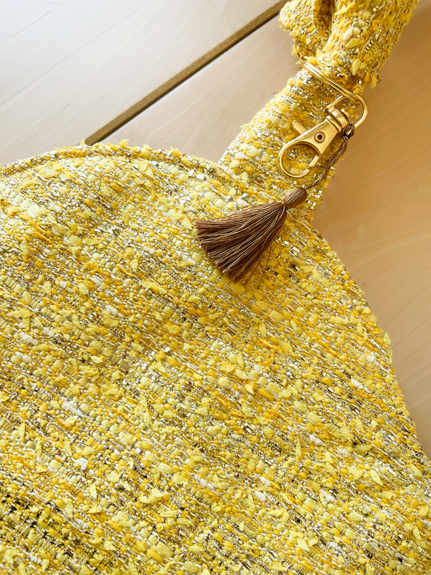 💖 Le grand COEUR (avec noeud) en tweed- upcycling Haute couture