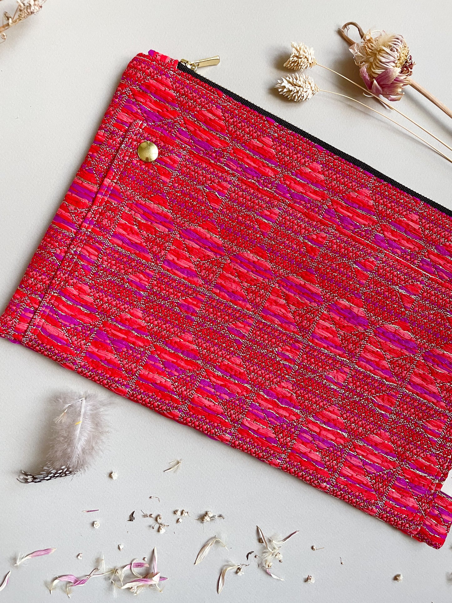 🌱 Pochette Gaël - Upcyclée en Tissus Haute Couture