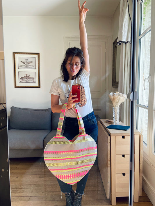 💖 Le grand COEUR en tweed- upcycling Haute couture