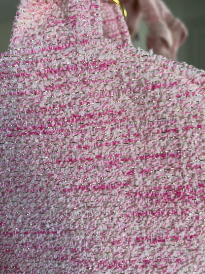 💖 Le petit COEUR (avec noeud) en tweed- upcycling Haute couture