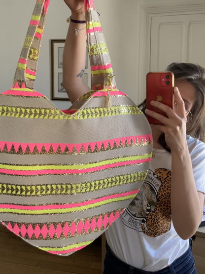 💖 Le grand COEUR en tweed- upcycling Haute couture